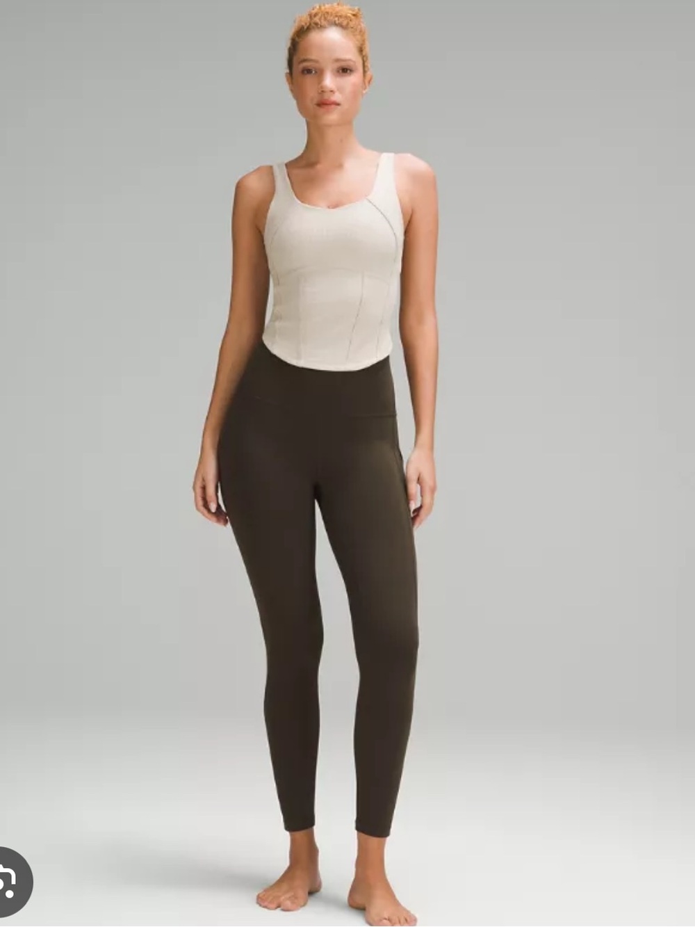 lululemon beige ribbed corset-style align top